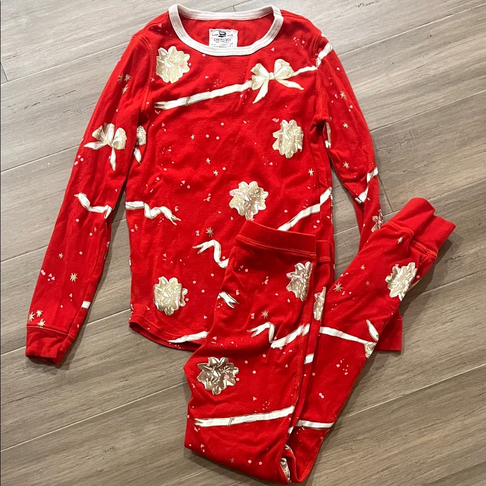 Crewcuts Ribbons & Bows Christmas Pajama Set with Gold Details 12